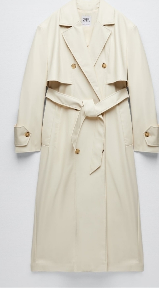 ZARA faux leather trench coat